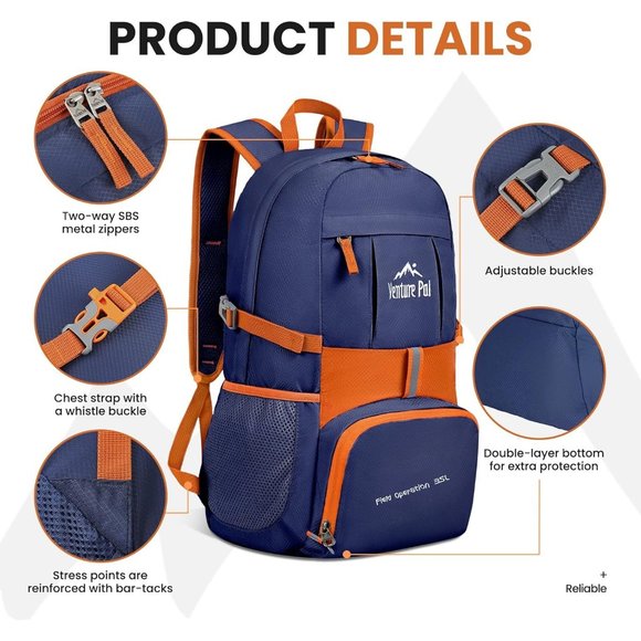 Lightweight Packable Foldable Travel Camping Hiking Outdoor Sports Backpack - Picture 3 of 6